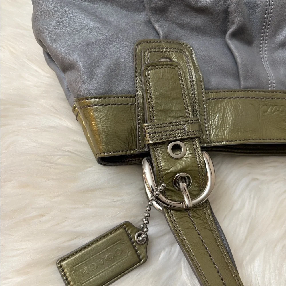Coach Olive and Gray Tote Bag#F15045